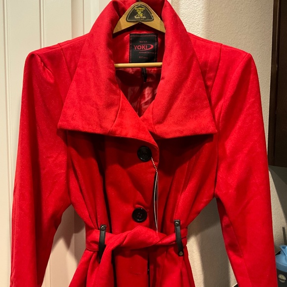 NWT Red Felt Swing Coat - Picture 3 of 8